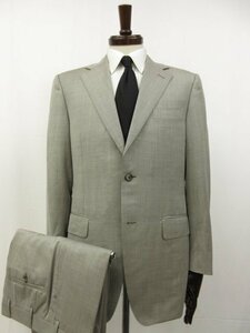 極美品【カナーリ CANALI】 シルク混 シングル2ボタン スーツ (メンズ) size46 ライトグレー系 ヘリンボーン織柄 □33RMS0127□