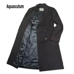 イングランド製 Aquascutum カシミヤ100％ ダブル コート ネイビー