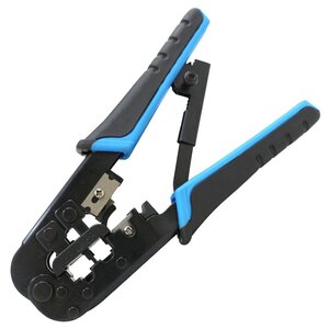 【送料250円】LAN コネクタ 圧着 ペンチ RJ45/RJ12/RJ14/RJ25 かしめ 工具 配線 加工 ペンチ 圧着スリーブ コネクタ ケーブル 断線