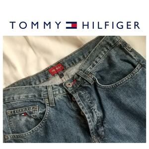 Tommy Hilfiger ジーンズ 紺 31インチ★トミーヒルフィガー パンツ ネイビー★長ズボン 中古 