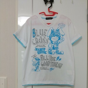 【送料無料】 BLUE CROSS ブルークロス 半袖Vネック Tシャツ M（150）サイズ 男の子 白 重ね着風