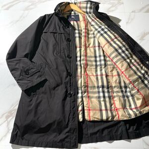 美品!!!Lサイズ バーバリーロンドン BURBERRY LONDON ダウンコート ジャケット ノバチェック メガチェック ノヴァ ライナー付き 2way 黒