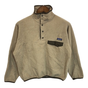 00年代 patagonia パタゴニア SYNCHILLA シンチラ スナップT フリースジャケット アウトドア ベージュ (メンズ S) 中古 古着 R8279