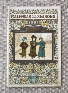 【特価】　＊100年前の絵本箱＊　≪ 　ケイト　グリーナウェイ　 ≫ 　 アンティーク 8色刷木版挿画本　 CALENDER OF THE SEASONS　 1881年