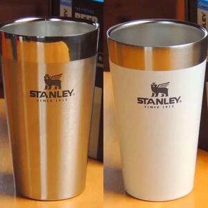 スタンレーSTANLEYスタッキング真空パイント2個セット☆シルバー＆ホワイト 正規品　真空断熱 保冷保温タンブラー アウトドア キャンプ