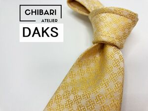 【超美品】DAKS　ダックス　ドット柄 ネクタイ 3本以上 送料無料 メンズ イエローベージュ　1202009