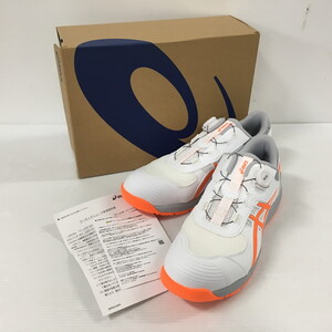 TEI【中古】asics アシックス WIN JOB CP219 BOA ホワイト/ショッキングオレンジ ３０ｃｍ 安全靴〈127-241228-YO-02-TEI〉