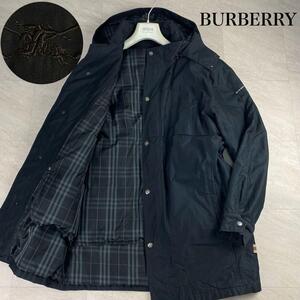 希少XLサイズ☆ BURBERRY バーバリー GOLF ダウンコート ダウンライナー付き ブラックウォッチ ノバチェック ホースロゴ フード脱着