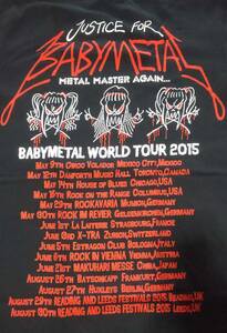 激レア新品未使用 BABYMETAL 2015 WORLD TOUR TEE バックプリント日程Ver 海外Mサイズ ベビーメタル ベビメタ READING and LEEDS