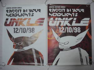 新品 DS 1998 UNKLE "RABIT IN YOUR HEADLIGHTS" FUTURA POSTER ポスター SET OF 2 (K-1-13)