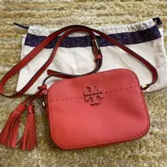 Tory Burch マックグロータッセル付きレザー ショルダーバッグ