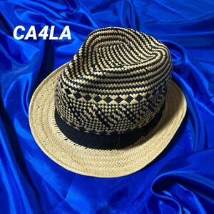 【美品】CA4LA/カシラ★中折れハット　ペーパーハット　パナマ帽　パナマハット　ストローハット　麦わら帽子