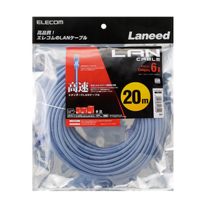 Cat6準拠LANケーブル スタンダードタイプ 20.0m 周波数帯域250MHzを保証し、ギガビット・イーサネットの高速通信に最適: LD-GPN/BU20