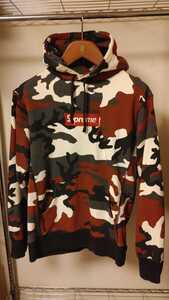 【L】13AW Supreme Box Logo Hooded Sweatshirt Red Camo Pullover ボックスロゴ パーカー bandana cross シュプリーム ジャケット