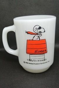 【Vintage】Fire-King マグカップ SNOOPY スヌーピー CURSE YOU, RED BARON! ファイヤーキング MADE IN USA 美品