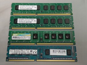 ジャンク★DDR3 PC3 デスクトップPC用メモリ 240ピン 4GBx3、2GBx1★Sanmax Hynix等