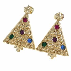 A8286◆【AVON】◆ 1990s TREE DANGLE PIERCED EARRINGS * クリスマスツリー型 ラインストーン ◆ ヴィンテージピアス * イヤリング ◆