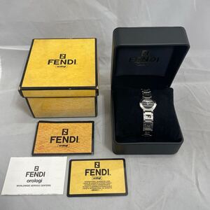 【 FENDI フェンディ 腕時計 3050L クォーツ ブラック文字盤 箱,ケース付き 稼働品 】