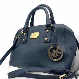 【美品】MICHAEL KORS マイケルコース ショルダーバッグ ハンド 2way ロゴチャーム レザー