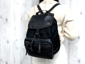 美品 PRADA プラダ テスート リュックサック バッグ ナイロン×レザー 黒 78946