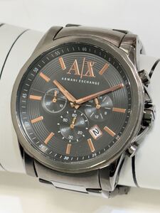 稼働品 ARMANI EXCHANGE アルマーニ エクスチェンジ AX2086 クロノグラフ メンズ腕時計 クォーツ 電池交換済み