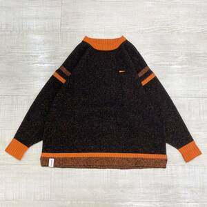 19aw 2019 DESCENDANT ディセンダント ENZO WOOL KNIT CACHALOT プレーティング 編み クルーネック ニット オーバーサイズ 刺繍 サイズ 2