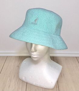 美品 KANGOL Bermuda Bucket K3050ST M カンゴール バミューダ バケット バケットハット ブルー 水色 メトロハット ベルハット 男女兼用 Ｍ