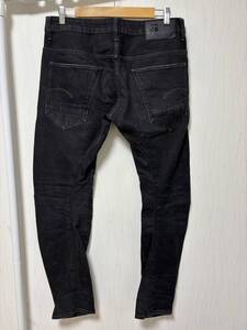 W34☆[G-STAR RAW] 定価23,100 ARC 3D SLIM スリムストレッチ ブラックデニムパンツ 34 51030-6578-071 ジースター