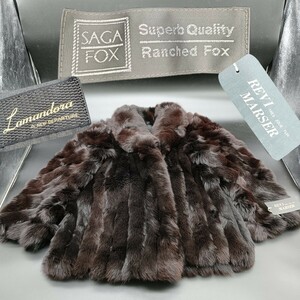 【A0773】中古品 SAGA FOX サガフォックス Lamandora Supreme Quality Ranched Fox 高級毛皮 ハーフコート 冬服 冬着 Fサイズ