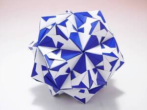 くす玉　30枚組　折り紙　ユニット　S-5　群青色　kusudama　origami　ハンドメイド