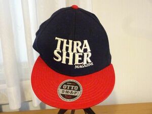 （THRASHER MAGAZINE）OTTO　メンズ　SNAP　サイズ５７cm〜５９cm　キャップ　帽子　赤色＆紺色
