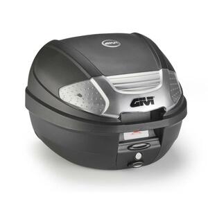 GIVI ジビ トップケース リアボックス モノロックケース E300NT2 ベース付 カラー ブラック / メタルシルバーカバー