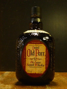 Grand「Old Parr」12年 キングサイズ 旧ボトル 1980年代後半~ オールドパー 斜立ボトル AGED 12 Y. 1.00L 43%vol 　Old Parr・12-1221-P