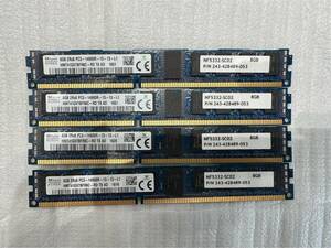 【SK hynix】 DDR3 1866MHz PC3-14900R 8GB×4枚 (合計32GB) ECC Registerd Apple MacProにも