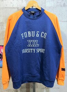 FUBU 刺繍 ラグラン スウェット トレーナー M メンズ フブ クルー