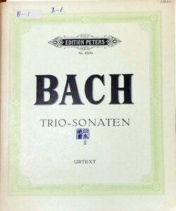 バッハ トリオ・ソナタ集 第2巻 (フルート/バイオリン,チェロ,ピアノ) 輸入楽譜 bach trio sonaten 洋書