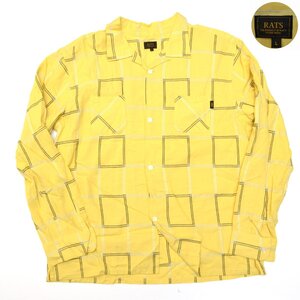 RATS ラッツ 2020ss レーヨンシャツ YELLOW JACQUARD L/S SHIRTS Lサイズ メンズ 長袖 トップス M001135