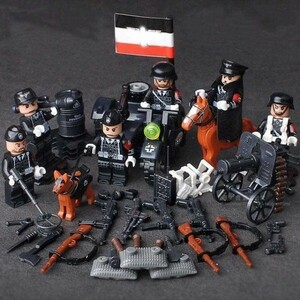 LEGO レゴ MOC 互換 WW2 第二次世界大戦 ナチス ドイツ軍 陸軍 アーミー 指揮官 ミニフィグ 6体セット兵器付き 245！送料無料！