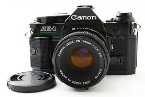 ★良品★ キヤノン Canon AE-1 PROGRAM プログラム ブラック LENS Canon FD 50mm F1.8 S.C.一眼レフ #563A