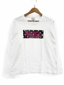 X-girl エックスガール ロング ロゴ Tシャツ size２/白 ■■ ☆ dja2