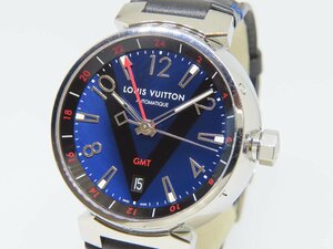 【美品】LOUIS VUITTON ルイ・ヴィトン タンブール GMT デイト Q1157 自動巻き メンズ腕時計