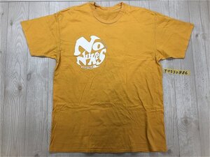 日本原水協 NO NUKES メンズ 核兵器の禁止を！ プリント 半袖Tシャツ 黄色