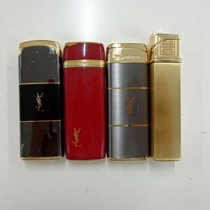 1円スタート激レア Yves SAINT LAURENT YSL イブサンローラン GIVENCHY ジバンシー ガスライター 4点セット まとめ 30754 11-2