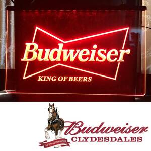 LED ネオンサイン 看板 ガレージ雑貨 LED照明 バドワイザー バナー 旗 タペストリー フラッグ アメリカン BUDWEISER ポスター