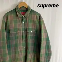 SUPREME 18AW  Quilted Faded Plaid Shirts