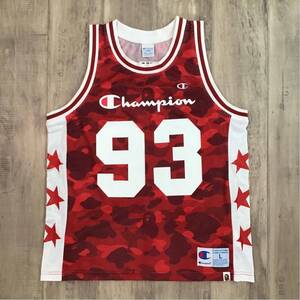 champion × BAPE basketball tank top Lサイズ red camo a bathing ape BAPE STAR タンクトップ エイプ ベイプ チャンピオン 迷彩 m50