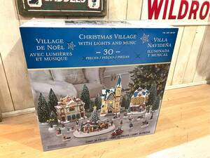 未開封品 コストコ購入 Christmas Village with Lights and Music - 30 pieces クリスマスビレッジ 30ピースセット クリスマス飾り