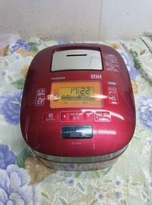 TOSHIBA 東芝 RC-10VSE3 2015年製 真空圧力IH炊飯器 炊飯ジャー 通電確認済 グランレッド 5.5合炊き