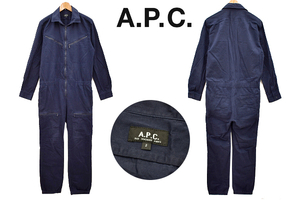 T-0197★A.P.C. RUE MADAME PARIS アーペーセー★激レア貴重 正規品 ネイビー紺色 オーバーオール オールインワン ツナギ 2