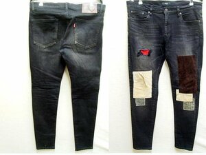 即決[XL]glamb 19AT Kurt damaged denim ストレッチ スキニー スリム カートダメージデニム ブラック GB0319/P02 パンツ■2771